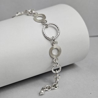 Bransoletka CIRCA, srebro, z kółek