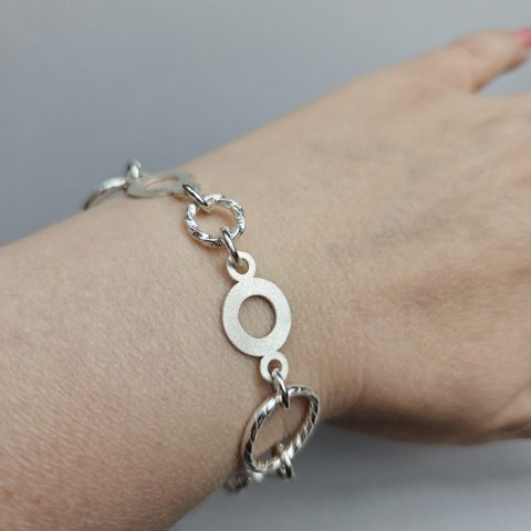 Bransoletka CIRCA, srebro, z kółek