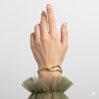 Bransoletka pozłacana Fala