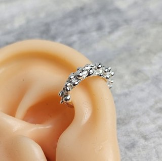 Nausznica ROSA, srebro, z kulkami