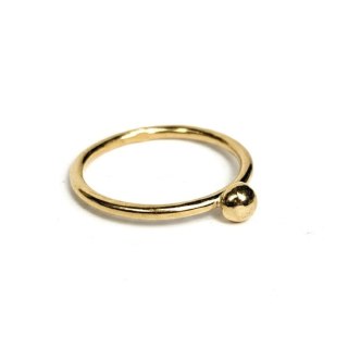 Pierścionek pozłacany gładki z kulką
